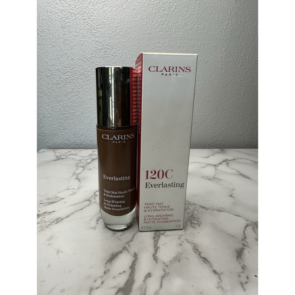 Clarins Paris Everlasting Matte Foundation 120C Espresso. NEW 1oz/30ml